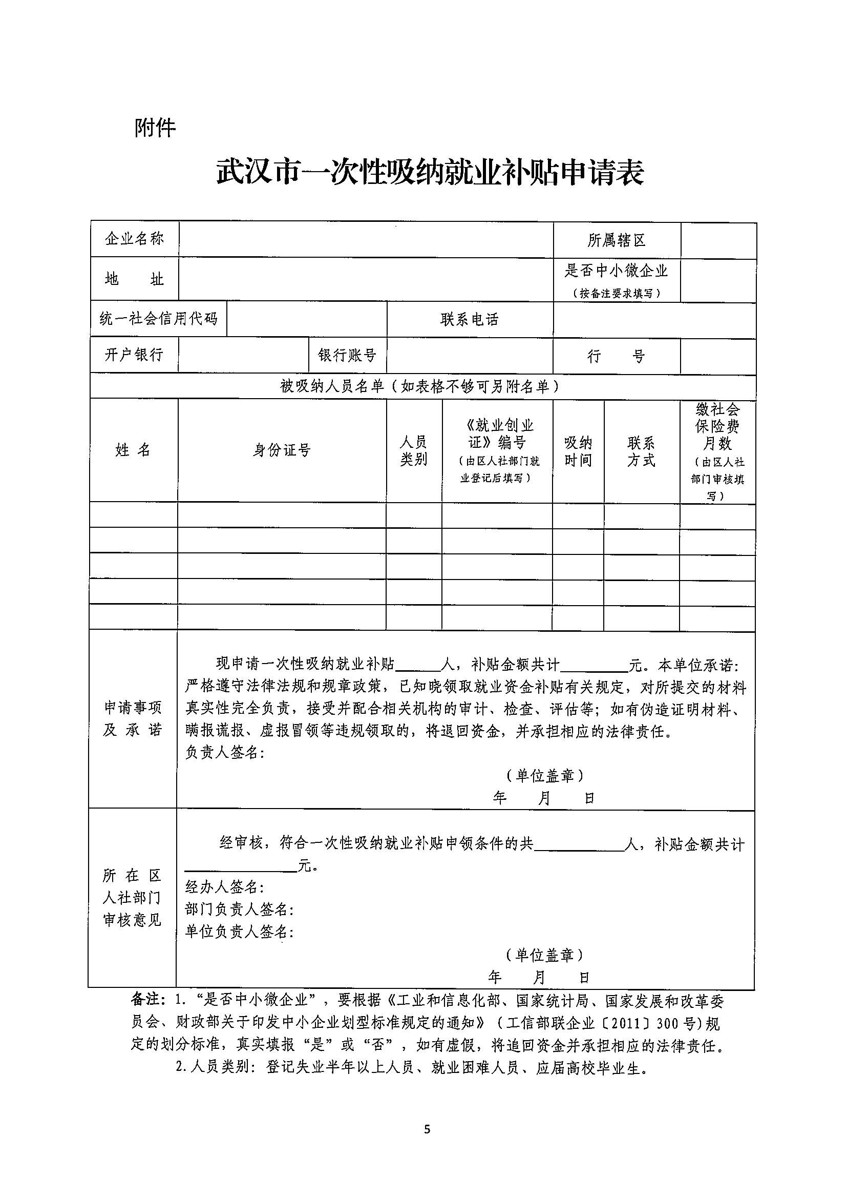 关于印发武汉市一次性吸纳就业补贴办事指南的通知(图5)